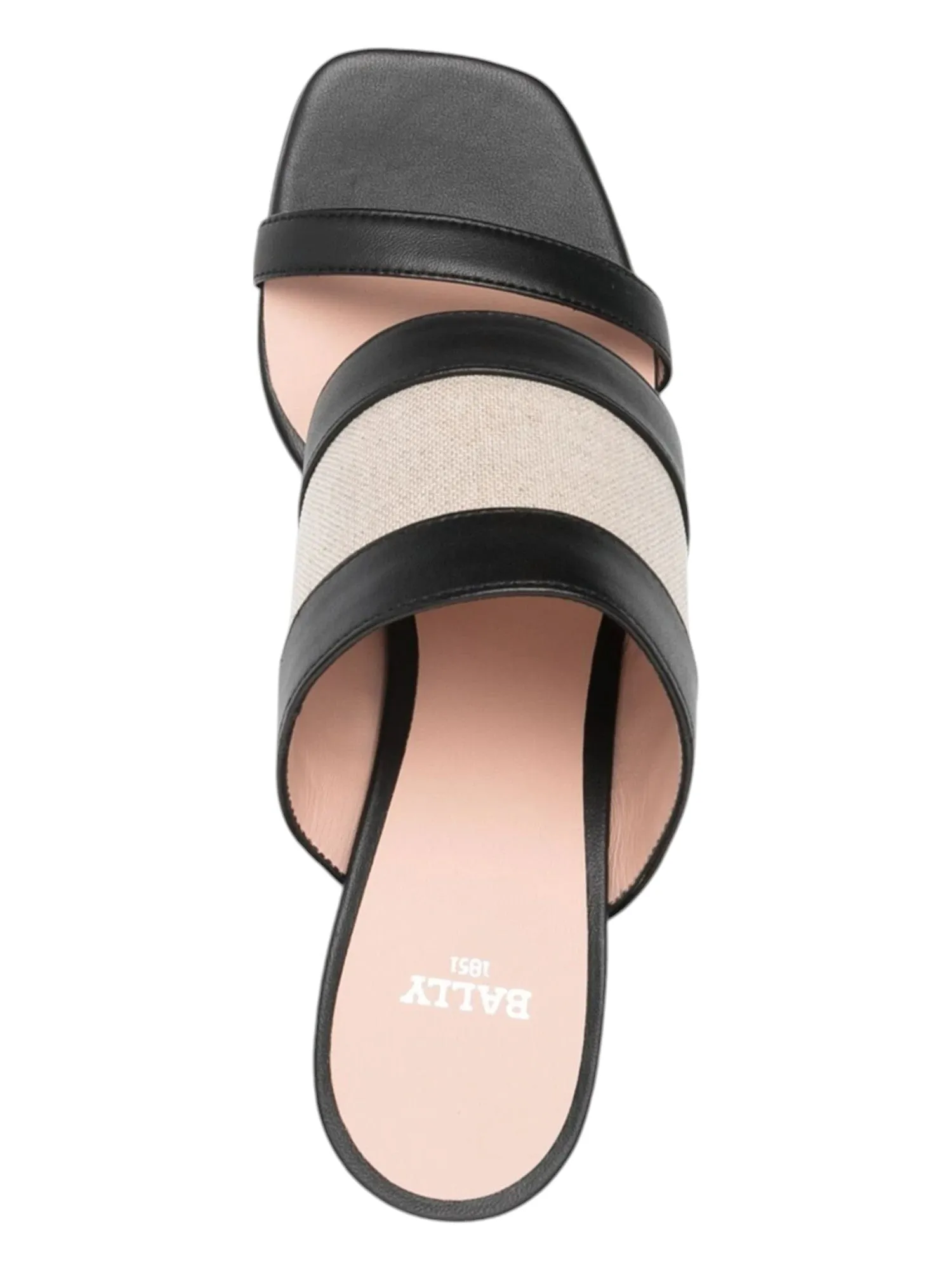 Bally Bianka 6303513 Ladies Two-Tone Black Leather Mules