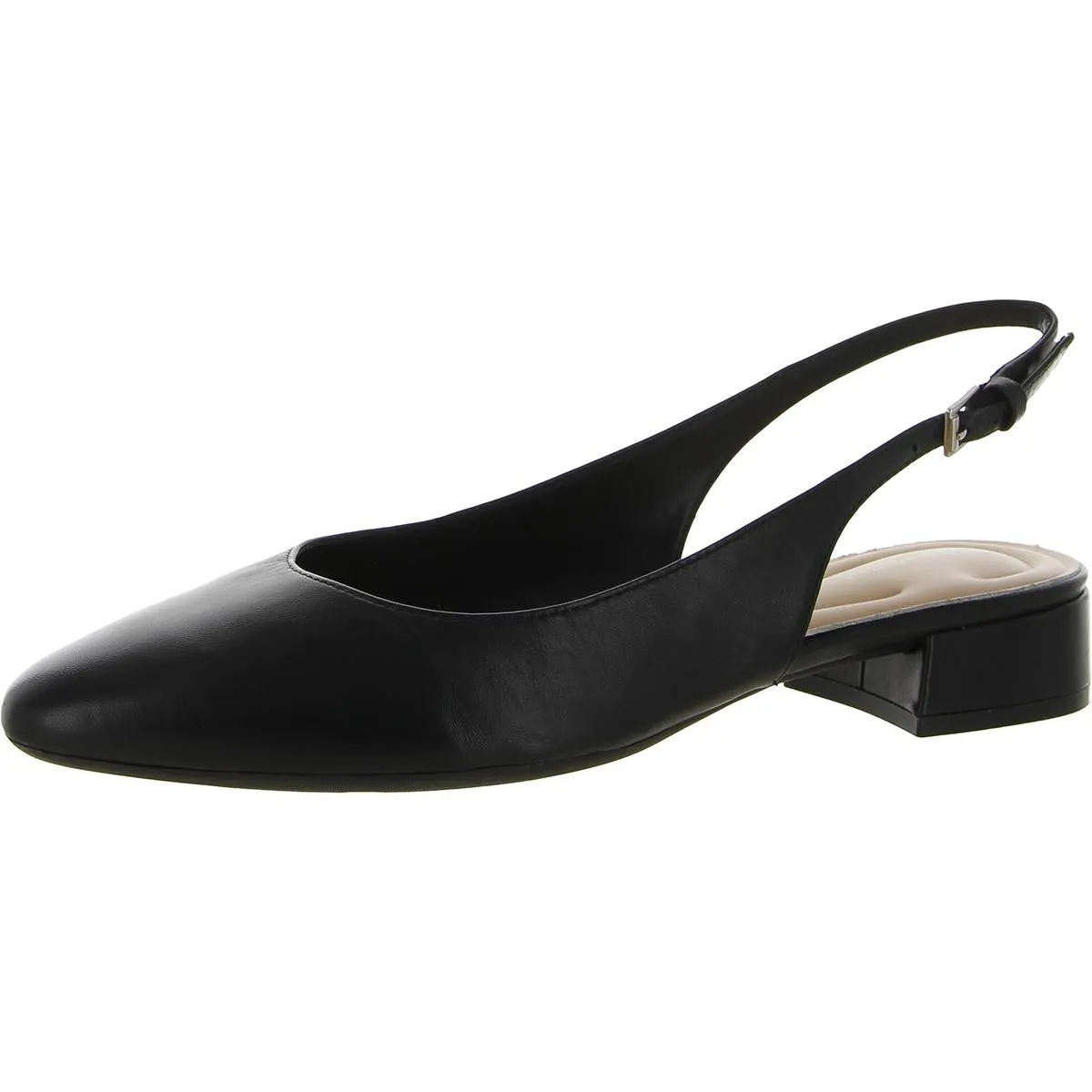 Cassius Womens Leather Adjustable Slingbacks