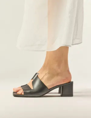 Fika Mules - Black leather