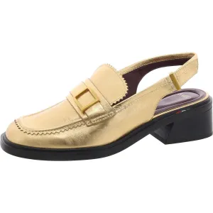 Gianna Womens Leather Square Toe Slingbacks