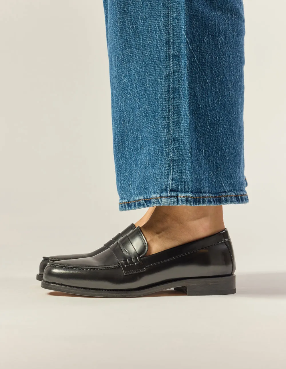 Loafers Fanny - Black box leather
